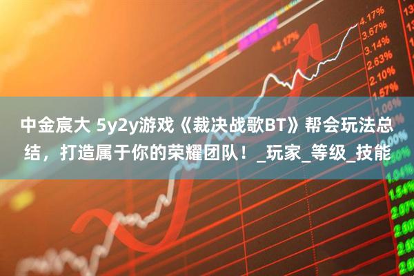 中金宸大 5y2y游戏《裁决战歌BT》帮会玩法总结，打造属于你的荣耀团队！_玩家_等级_技能
