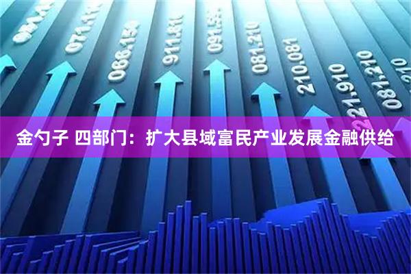 金勺子 四部门：扩大县域富民产业发展金融供给
